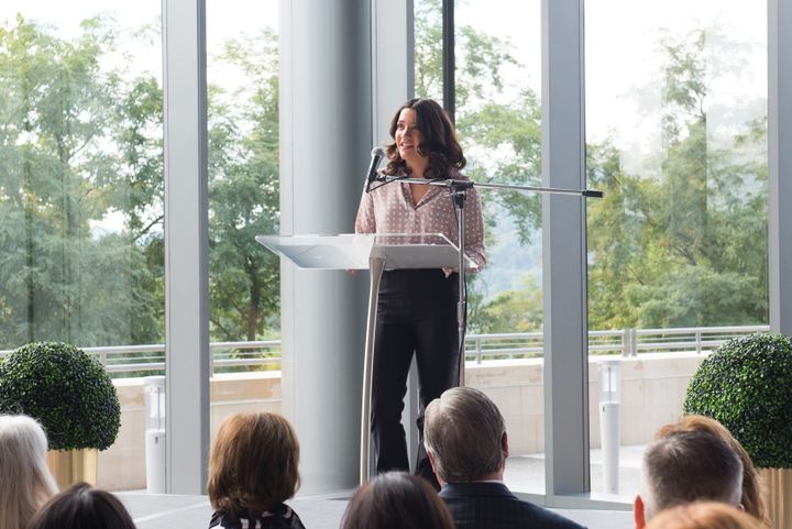 Alexsa Ruiz speaking at the Reynolds Hall grand opening