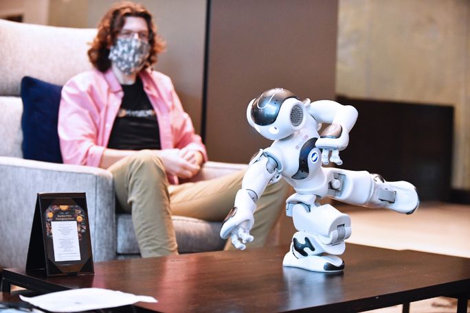 Robot on coffee table